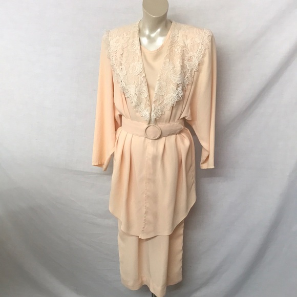 Vintage Peach 1980s Dress M/L